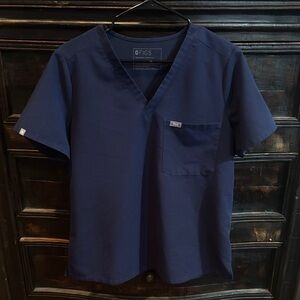 Figs Men's Deep Blue V-Neck Shirt